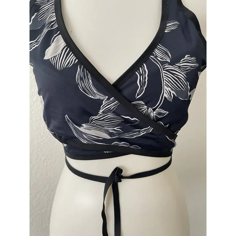 Athleta Swim Bikini Top Swimwear Multicolor Floral Wrap Fiore - Picture 2 of 9